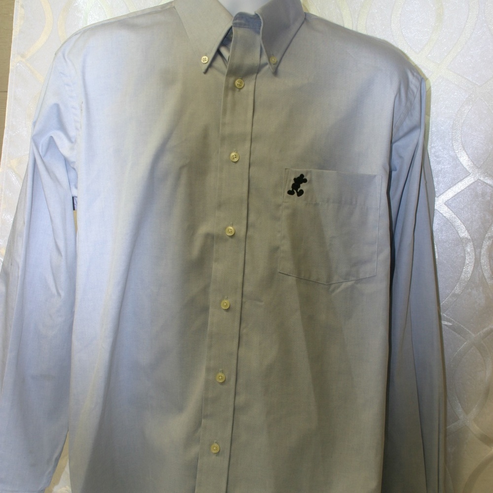 Mickey Mouse. Disney light Blue, Button Down Shirt